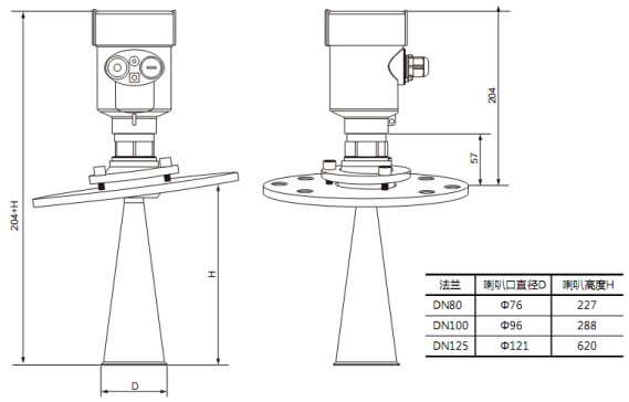 导波雷达液位计RD706外形尺寸图