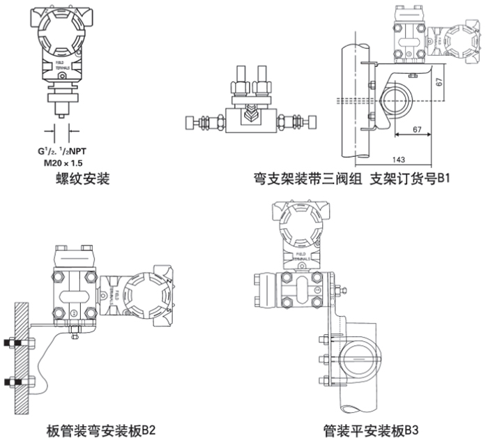 储罐差压变送器安装方式示意图