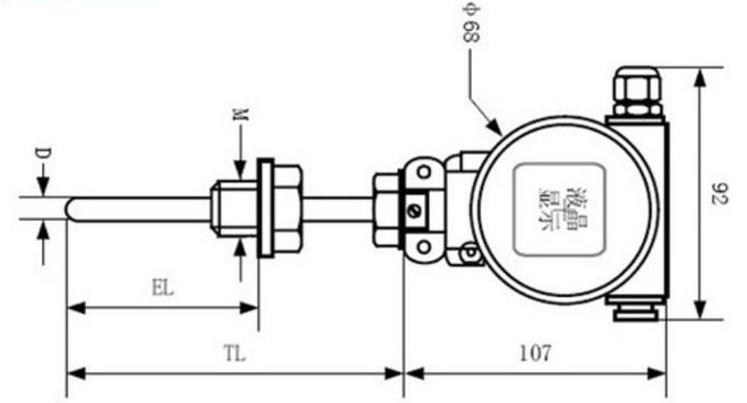 高精度温度变送器外形尺寸图