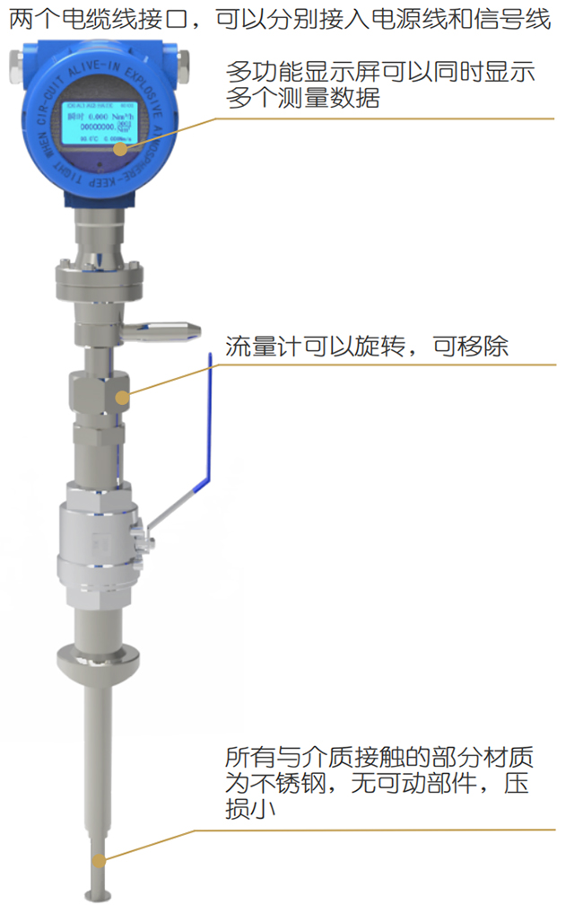 DN100热式气体质量流量计结构图