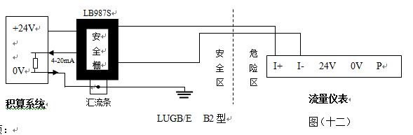 压缩机空气流量计防暴型涡街流量仪表配线设计图二