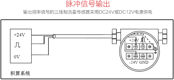 暖气流量计脉冲输出配线图