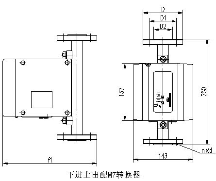 液氨金属浮子流量计外形尺寸图三