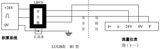 涡街气体流量计本安防爆接线图一